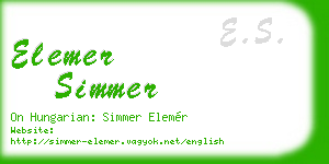 elemer simmer business card