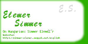 elemer simmer business card